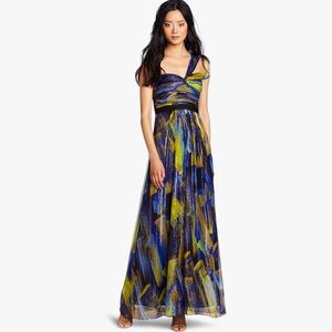 NWT BCBGMAXAZRIA Women’s Inga One Shoulder Printed Evening Gown